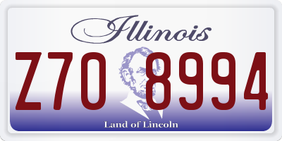 IL license plate Z708994