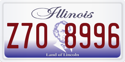 IL license plate Z708996