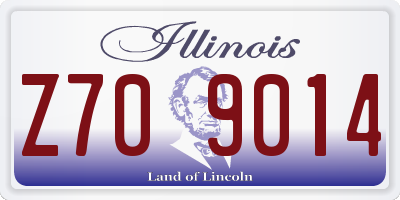 IL license plate Z709014