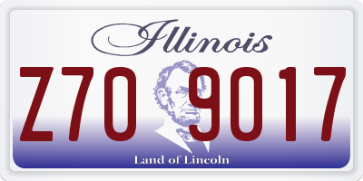 IL license plate Z709017