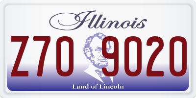 IL license plate Z709020