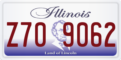 IL license plate Z709062