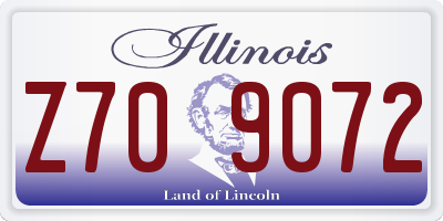 IL license plate Z709072