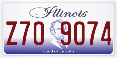 IL license plate Z709074