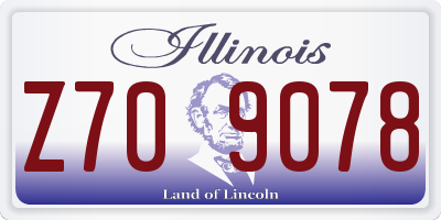 IL license plate Z709078