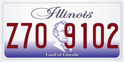 IL license plate Z709102