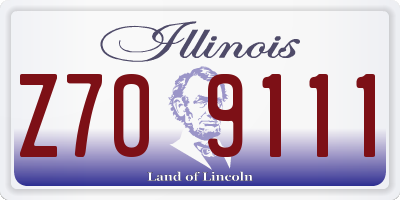 IL license plate Z709111