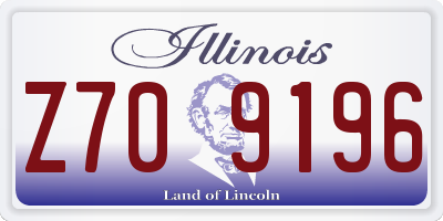 IL license plate Z709196