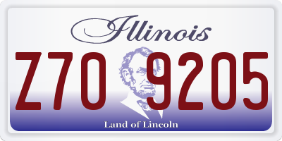 IL license plate Z709205