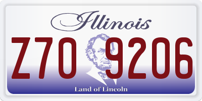 IL license plate Z709206