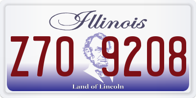 IL license plate Z709208