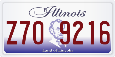 IL license plate Z709216