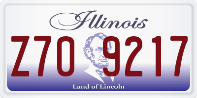 IL license plate Z709217