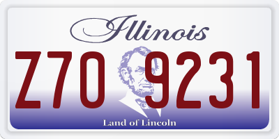 IL license plate Z709231