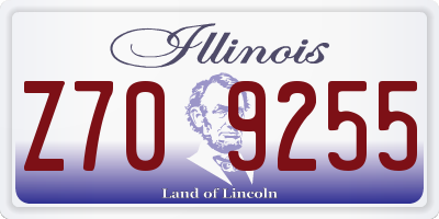 IL license plate Z709255