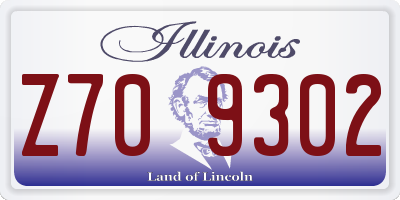 IL license plate Z709302