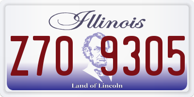 IL license plate Z709305