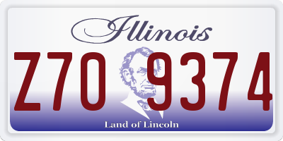 IL license plate Z709374
