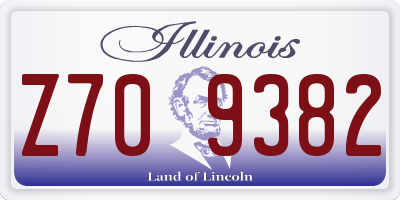 IL license plate Z709382