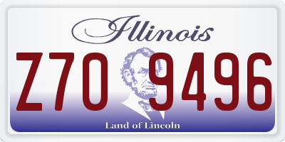 IL license plate Z709496
