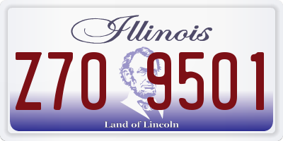 IL license plate Z709501