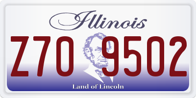 IL license plate Z709502