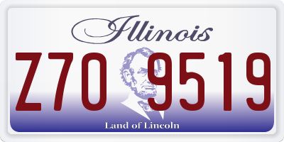 IL license plate Z709519