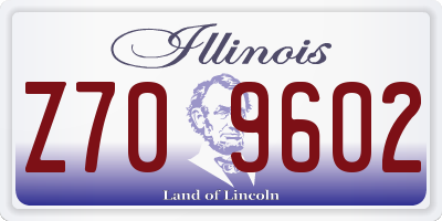IL license plate Z709602