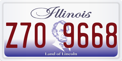 IL license plate Z709668
