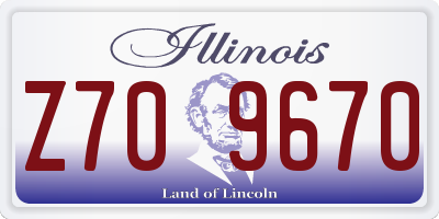 IL license plate Z709670