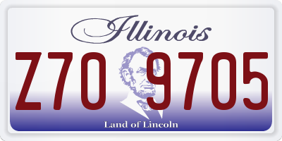 IL license plate Z709705