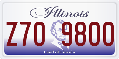 IL license plate Z709800