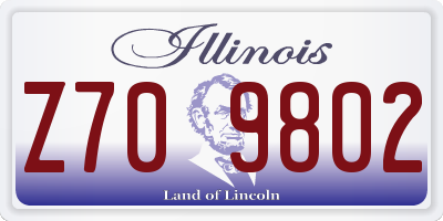 IL license plate Z709802