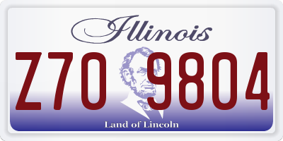 IL license plate Z709804