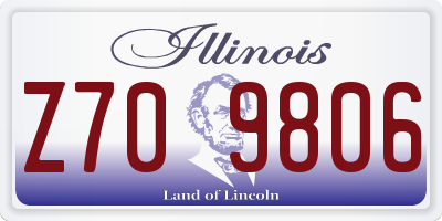IL license plate Z709806