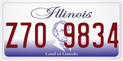 IL license plate Z709834