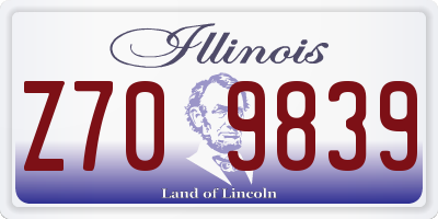 IL license plate Z709839