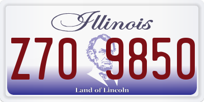 IL license plate Z709850