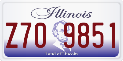 IL license plate Z709851