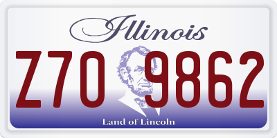 IL license plate Z709862