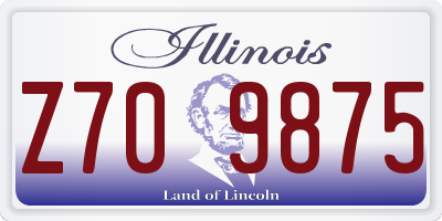 IL license plate Z709875