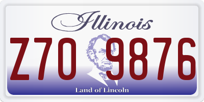 IL license plate Z709876