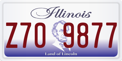 IL license plate Z709877