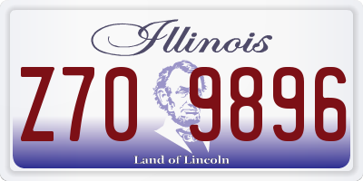 IL license plate Z709896