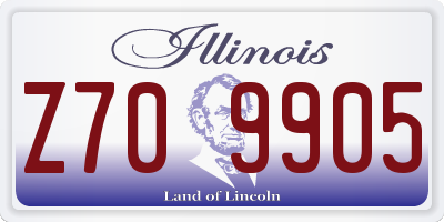IL license plate Z709905