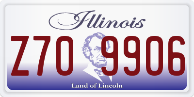 IL license plate Z709906