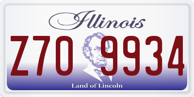IL license plate Z709934