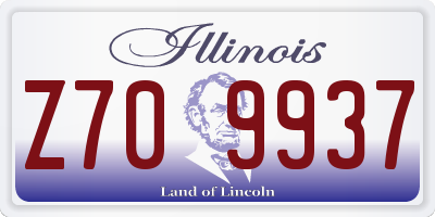 IL license plate Z709937