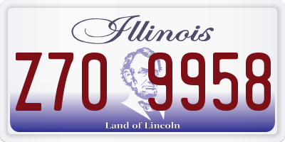 IL license plate Z709958
