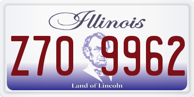 IL license plate Z709962